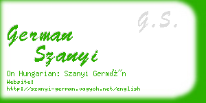 german szanyi business card
